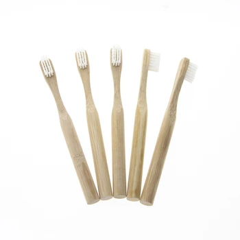

5Pcs/Set Round Handle Oral Care Tools Soft Bristle Kid Child Natural Bamboo Toothbrushes Kit With Recycled Box