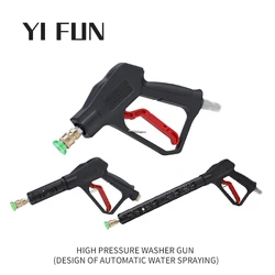 Pistolet de pulvérisation d'eau automatique, nettoyeur haute pression 250bar, avec connecteur rapide et buse quatre couleurs pour Karcher 