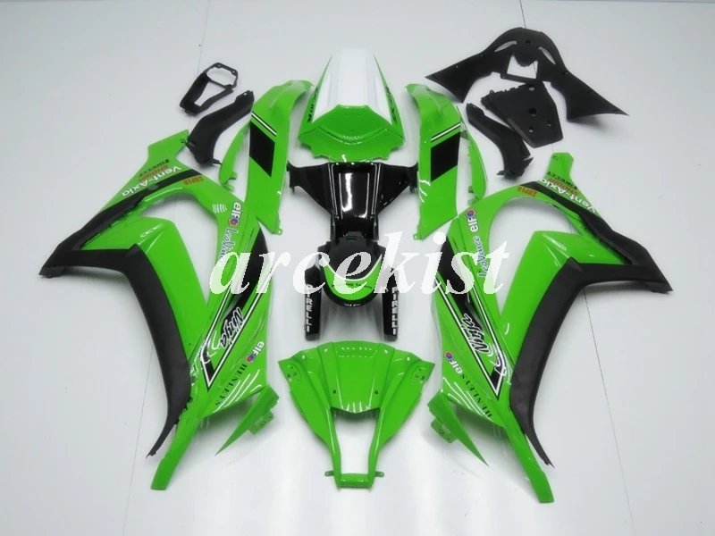ABS полный обтекатель комплект подходит для kawasaki Ninja ZX-10R ZX10R 2011 2012 2013 Кузов Набор 11 12 13 14 15 зеленый белый