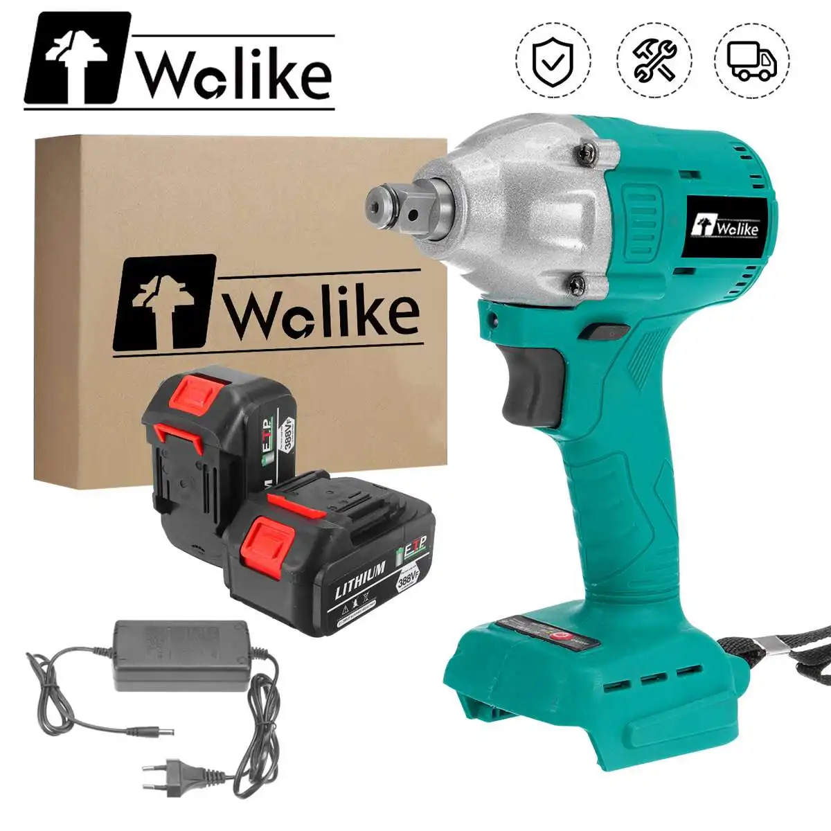 Wolike 388VF Cordless Electric Impact Wrench Drill Rechargeable