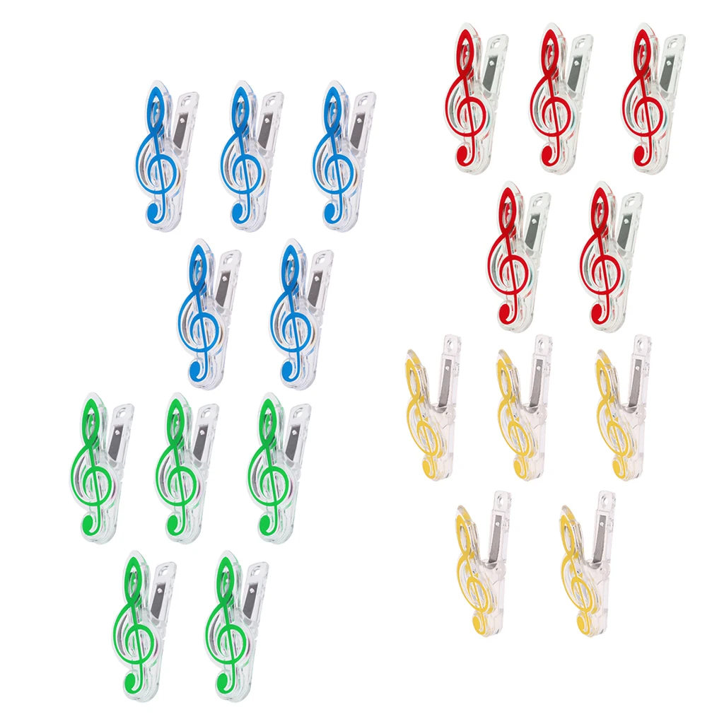 4 Sets Colorful Sheet Music Page Clips Bookmarks Musical Instrument Parts