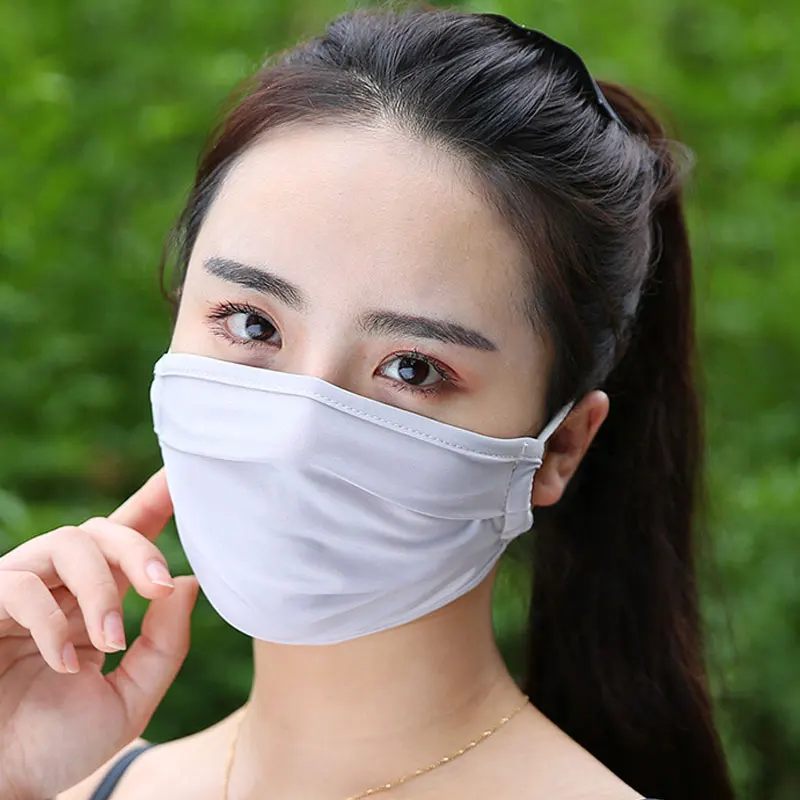 1PC Windproof Washable Mouth Mask Men Women Mouth Face Mask Reusable High Quality Masks New Summer Ice Silk Mouth Face Mask Hot