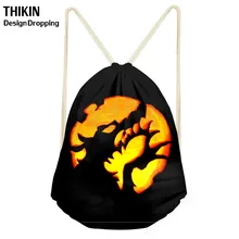 THIKIN, дорожная сумка на шнурке с тыквенным монстром на Хэллоуин для женщин и мужчин, посылка для хранения, рюкзак для подростков, летняя пляжная сумка