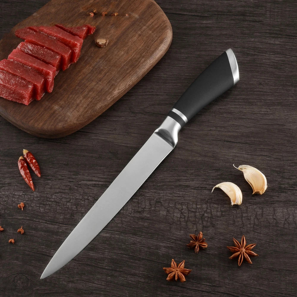 Острый нож для резки ломтиками кухонный нож из нержавеющей стали 8 дюймов нож для нарезки бесшовного сварочного лезвия ручка нарезать мясо сэндвич ветчина лосось
