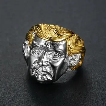 

Popular jewelry USA President Trump stainless steel Ring Men Rings American President Trendy Rock Punk Hip Hop ring