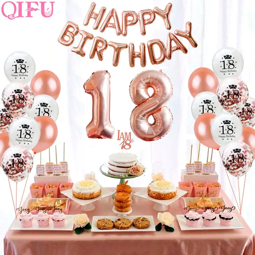 QIFU Sweety 16 украшения из розового золота для вечеринки стола с днем рождения детей и
