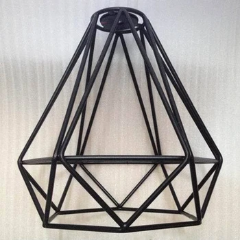 

Creative Iron Wire Cage Hanging Lamp Shade Pendant Light Chandelier Lampshade DIY Metal Cage Bulb Guard Clamp