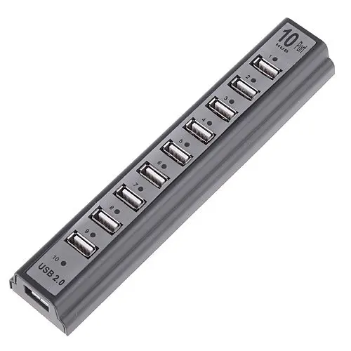 Высокоскоростной концентратор USB 2,0 10 портов(черный