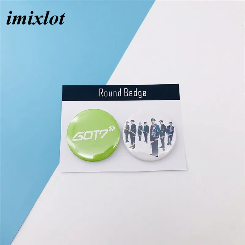 

2pcs/set Acrylic Round Brooch Button Pins KPOP GOT7 TXT SEVENTEEN BLACKPINK TWICE Badge Jewelry Gift Package Bag