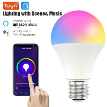 

9W Smart Light Bulb RGBCW White Lamp Dimmable LED E27 B22 Bulbs Compatible With Amazon Alexa Google Home Led Lamp Group Control