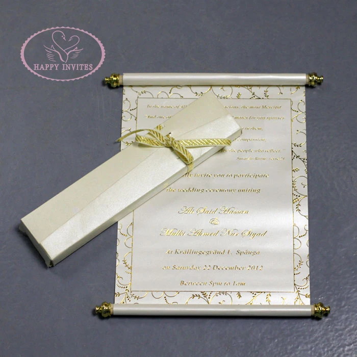HI2051-04 Customized Royal Scroll Wedding Invitation with Box