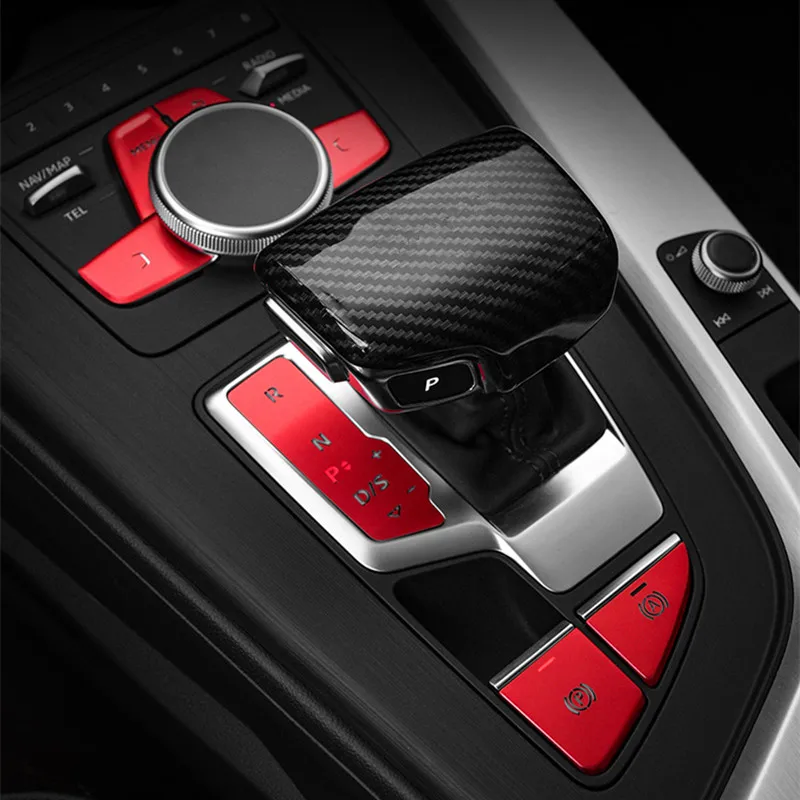 Car Styling Console Gear Shift Multimedia P Buttons Cover Stickers For Audi A4 B9 A5 2017-2019 Interior Auto Accessories | Автомобили и