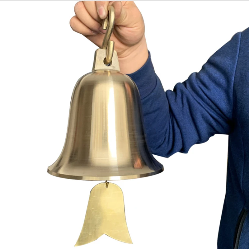Round Wind Chimes Чистый латунный золотой колокольчик кулон античная медь рождественские колокольчики большие маленькие круглые колокольчики для храма пагоды школы Декоративные - Цвет: Round Wind Chimes