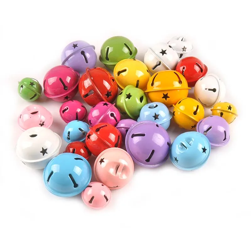 mix 8 Colors Iron Jingle Bells For Christmas Craft Home Decoration Accessories Pendants Hanging DIY Christmas Tree ornaments C2678 - Цвет: mix