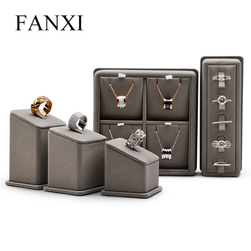 

Oirlv PU Leather Jewelry Dsiplay Ring Neckalce Organizer Holder Earring Showcase Display for Jewelry Shop
