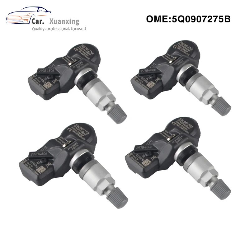 OEM 5Q0907275B Tire Pressure Sensor Monitoring System TPMS 433MHz 4 Pieces For Audi A3 A7 A6 Volkswagen VW Porsche Bentley
