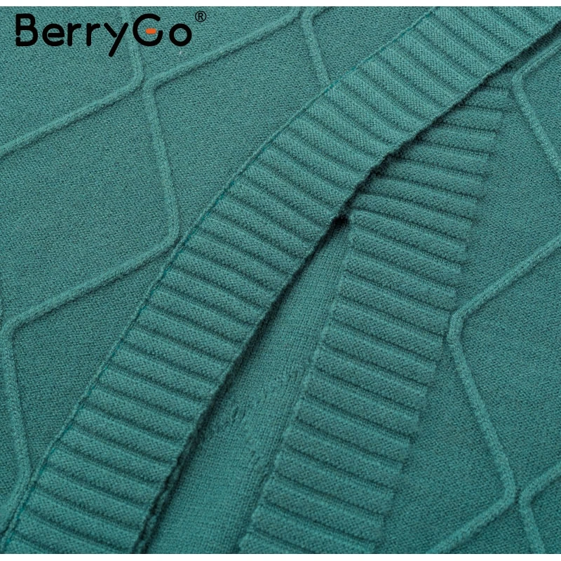 BerryGo Casualk Передняя Сплит трикотажная Женская юбка с высокой талией элегантная тонкая клетчатая юбка офисная Сексуальная Осенняя зимняя прямая юбка