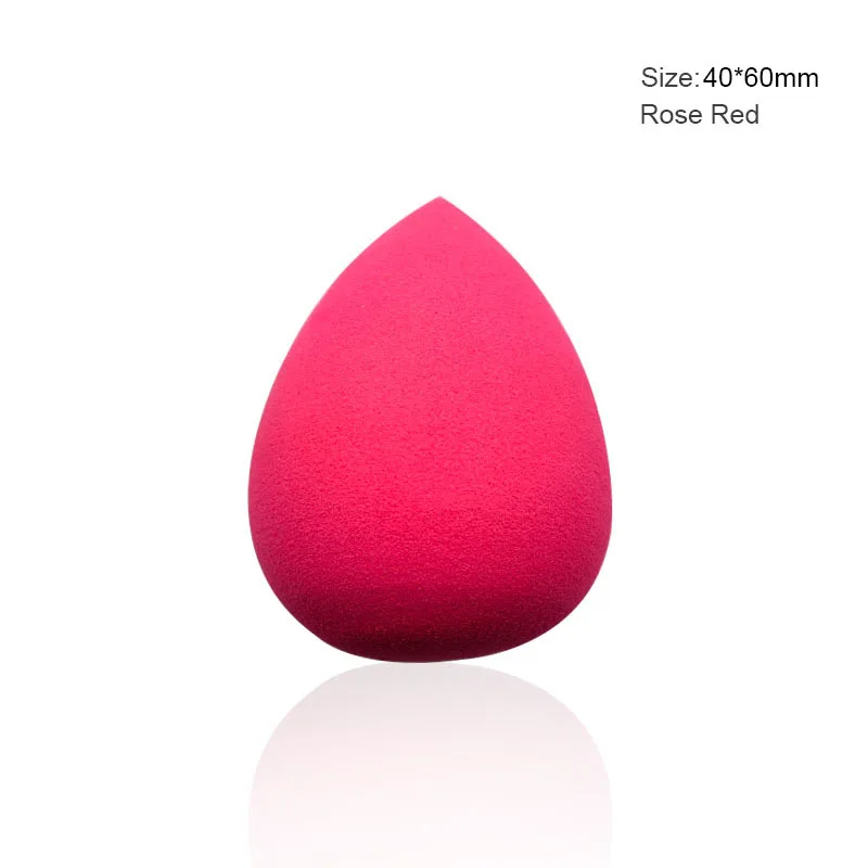 Rose Red Спонж для макияжа в форме капли воды, несколько цветов, косметический Гладкий порошок, красота, основные продукты, спонж, средство для очистки макияжа, MZS1004 - Handle Color: Rose Red