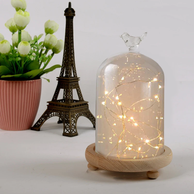 

Home Decor Vases Glass Flower Display Cloche Bell Jar Dome Immortal Preservation 10x12cm New Arrival