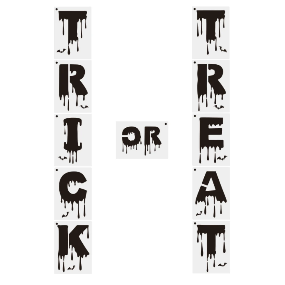 11pcs/set Halloween Bullet Journal Stencil Set Plastic Planner DIY Trick or Treat Drawing Template Diary Decor Craft