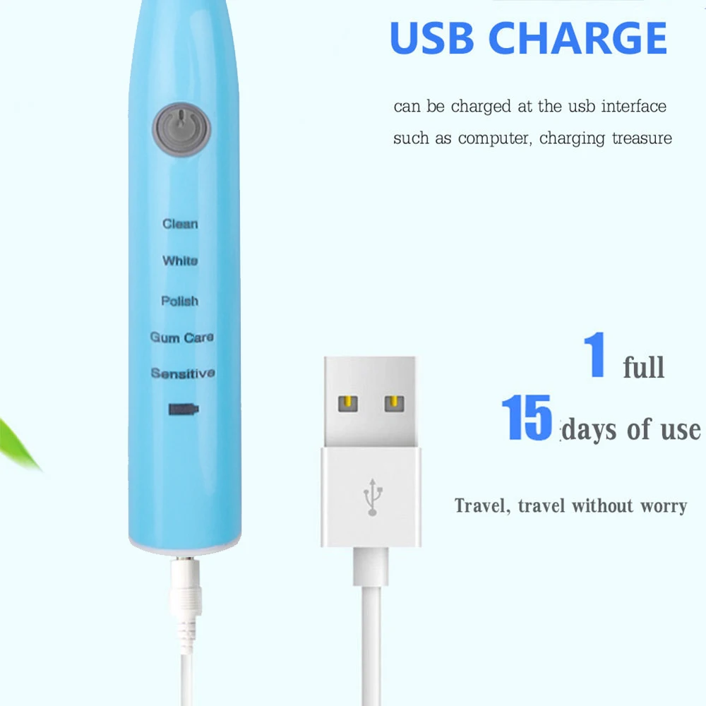 Электрическая зубная щетка, звуковая электрическая зубная щетка, USB зарядное устройство, высокое качество, умная зубная щетка, отбеливающая, здоровый, лучший подарок