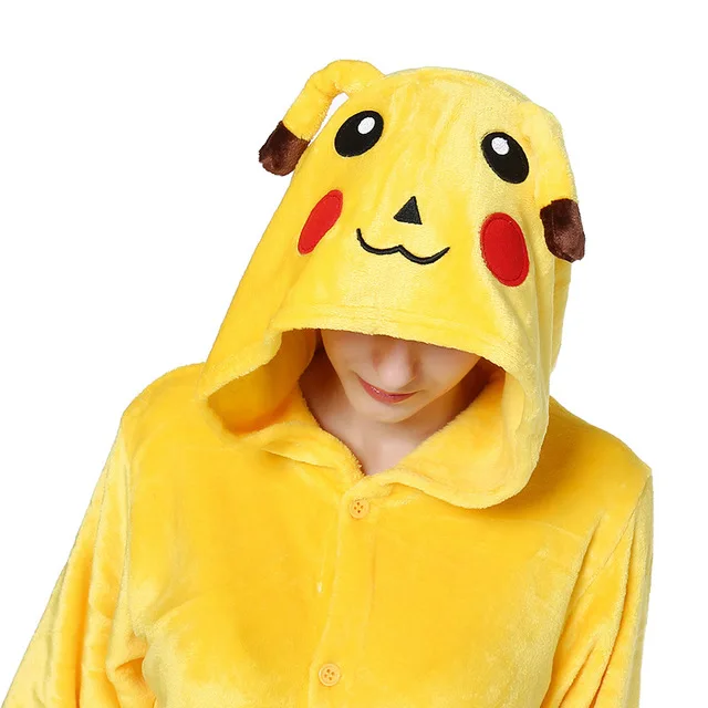 Pokemon Pikachu Kigurumi onesies мужские костюмы для косплея и wo мужские пижамы с капюшоном с рисунком животных голубые акулы домашние Комбинезоны для влюбленных