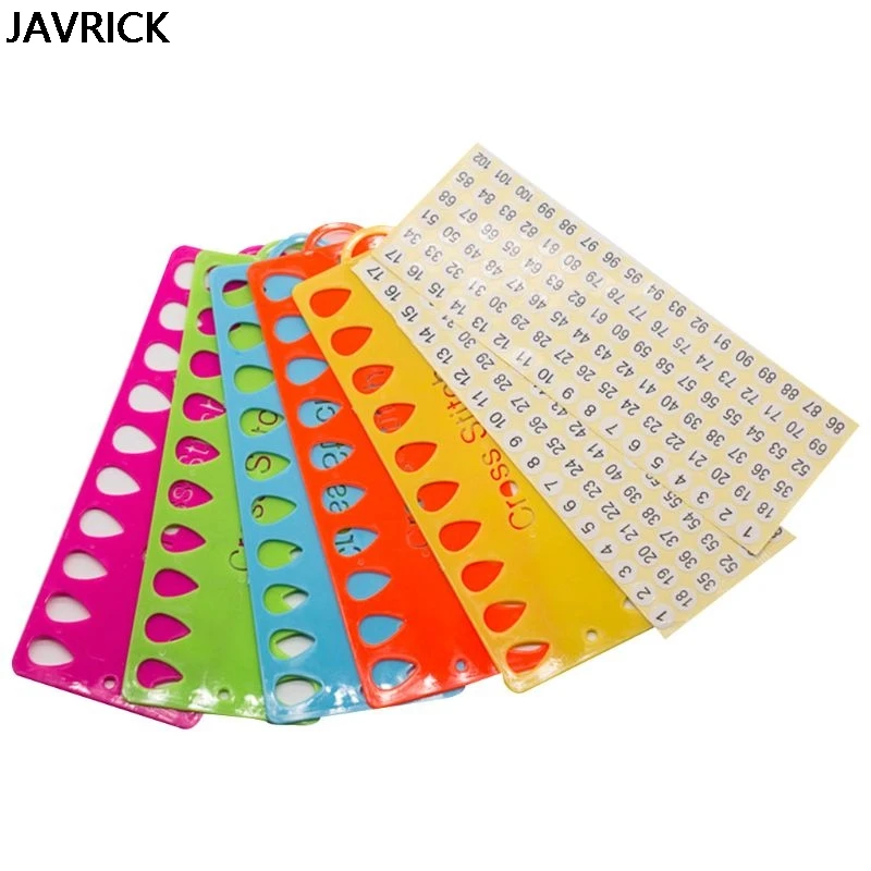 

5 pcs Cross Stitch+30 pcs 1-102 Number Stickers Embroidery Floss Organizer Cross Stitch Thread Holder Storage Tool