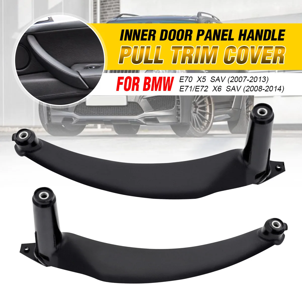 

Black/Beige E70 E71 Car Inner Door Handle For BMW E70 E71 E72 X5 X6 Interoir Panel Pull Trim Cover 51-41-6-969-402 51416969402