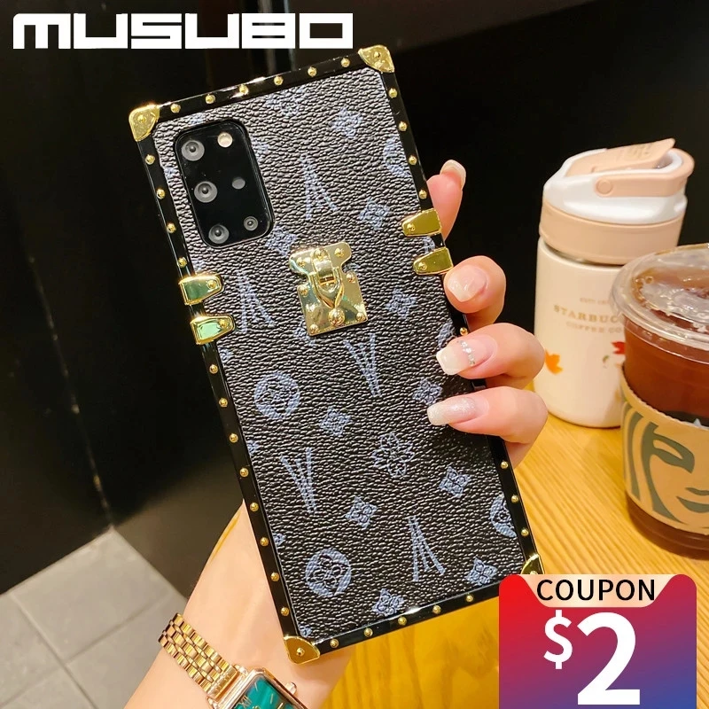 Musubo Luxury Flower Leather Phone Case For Samsung Galaxy S22 S23 Ultra  S21 S20FE A13 A14 A53 A51 A52S Cover Girls Soft Square - AliExpress