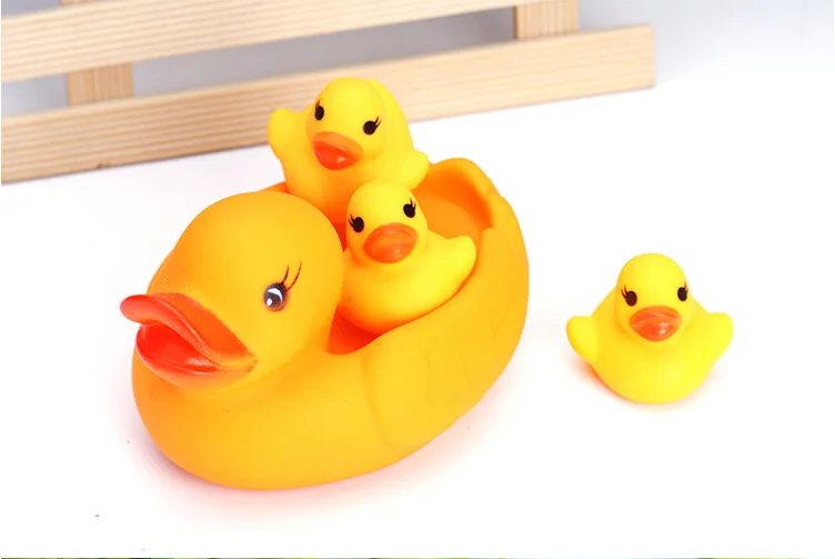 4 упаковки резиновая утка звук делая утка детские игрушки для ванной воды