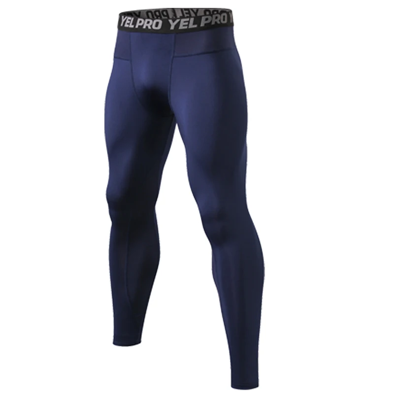 Спортивные Леггинсы для мужчин s, компрессионные штаны, сетчатые леггинсы для фитнеса, мужские легинсы для бега, мужские компрессионные баскетбольные обтягивающие штаны, бодибилдер - Цвет: Navy Blue