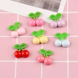 Accessoires de remplissage de Slime Kawaii, résine de fruits cerise, jouets alimentaires miniatures, Cabochon à dos plat, bricolage, Scrapbooking, 10 pièces 