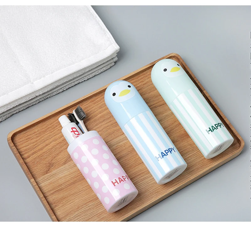 Storage Organizer Cup Toothbrush Box Suit Double Portable Travel Washing Brushing Cups Sets Dental Cylinder Toothbrush