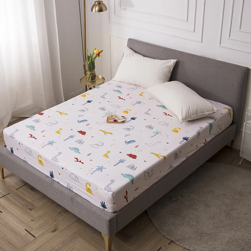 novo design prova água capa de colchão impressa confortável lençol de elástico molhado respirável protetor de colchão