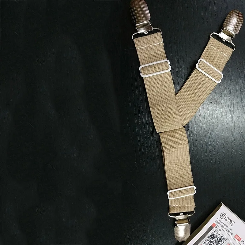 khaki 4 шт. эластичный Простынь из нержавеющей стали фиксирующий Зажим для простыни зажимы для матраса одеяла держатель домашний текстиль организация - Цвет: khaki