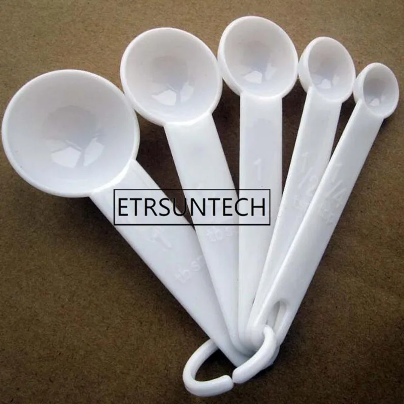 

300sets Plastic Measuring Spoon Set For Baking Coffee Tea Measure Tool Baking Tool Kitchen Accessories White