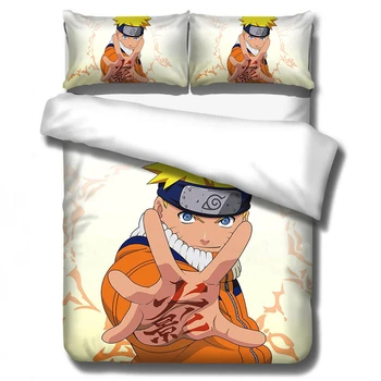 

Popular Anime NARUTO Printed Duvet Cover Set Pillowcase ONE PIECE DRAGON BALLZ Cartoon Bedding Set Children Bed Linen Bedclothes