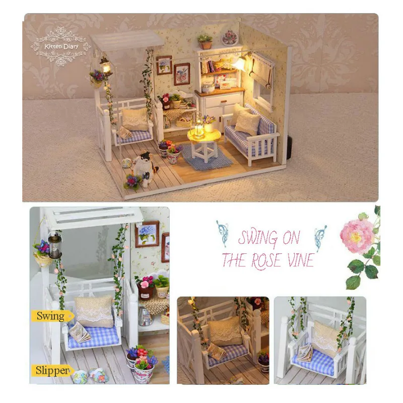 Кукольный дом мебель 3D Деревянный конструктор DIY Дом миниатюрная коробка головоломка модель Кукольный домик наборы игрушек для детей подарок