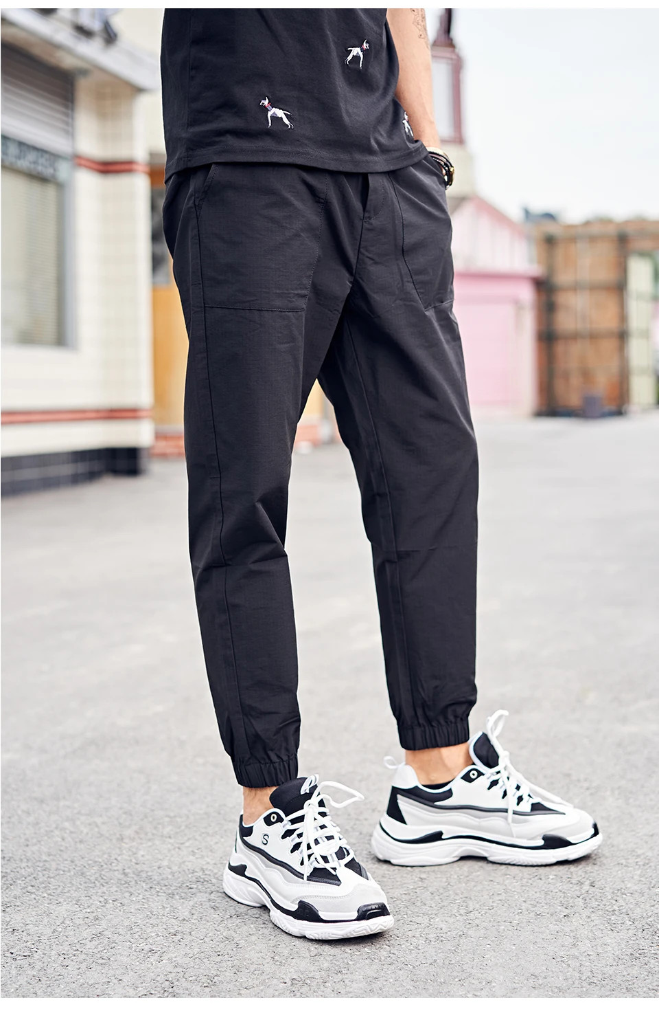 Enjeolon, брендовые летние длинные брюки, мужские одноцветные повседневные штаны для мужчин, высококачественные повседневные Прямые брюки для мужчин K6628