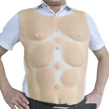 1800g Hunk Chest Muscle Man Silicone Fake Chest Muscle Pecloralis Muscle Cosplay Men's Silicone Chest Muscle for Boxing Training