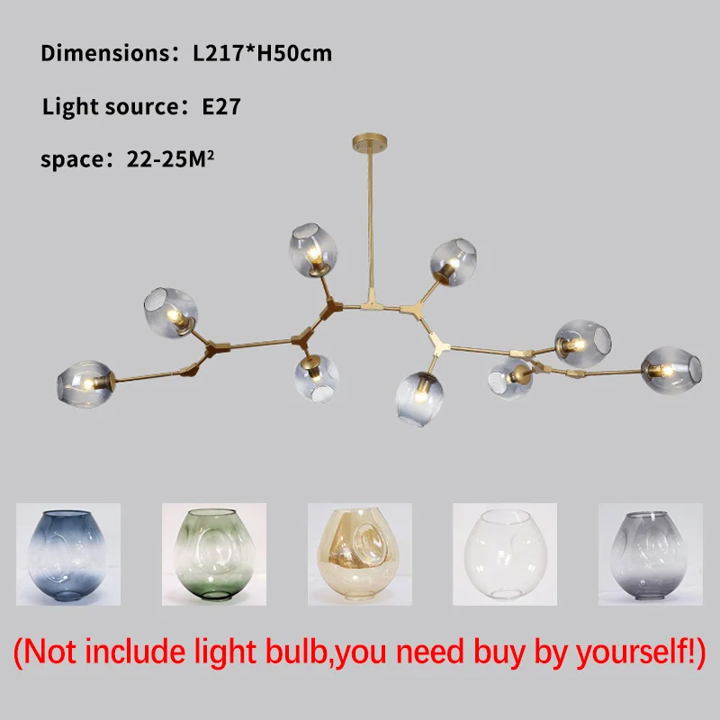 round chandelier Modern LED Chandelier for Living Room Kitchen Loft Villa Glass Ball Nordic Hanging Pendant Lamp Bedroom Lighting Fixture Lustre modern chandelier lights Chandeliers