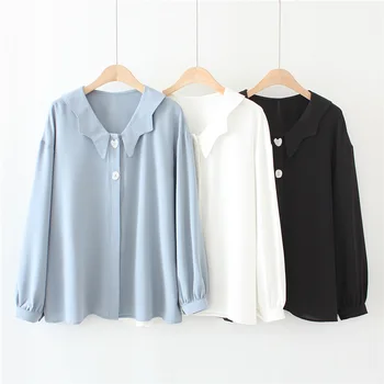 

2020 Season 200 Jin Fat Mm Big Shell Buckle Lace Shirt Plus Fat Increase Code Han Shirt 1097
