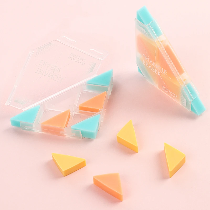 KOKUYO Triangle Eraser Pastel Cookie Color Erasers for Pencils Art Drawing Sketch Cleaning Stationery F6879 pencil eraser