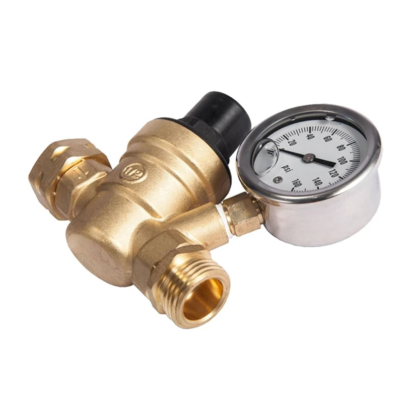 

Manual Brass Water Pressure Regulator Lead Free Valve Adjustable Water Pressure Reducer Valve For RV Screened Filter