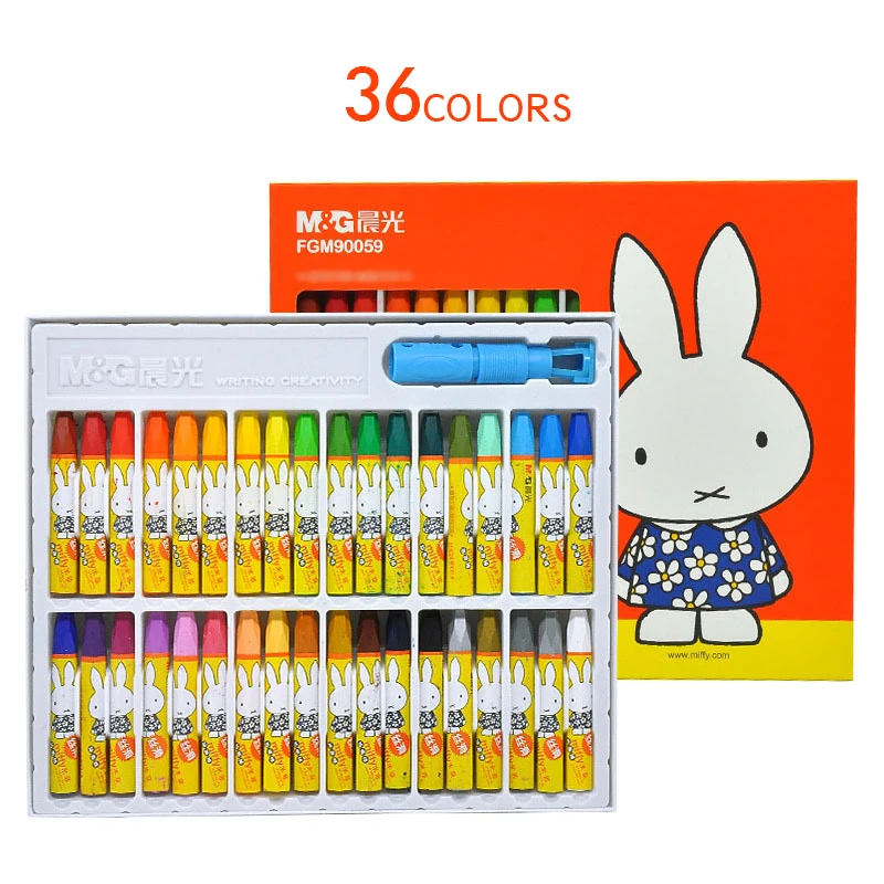 M&G мелок Miffy. Картина маслом палочка. Детские художественные кисти. Изобразительное искусство, обучение, живопись. 12/18/24/36 шт/партия. FGM90056/7/8/9 - Цвет: 36colors