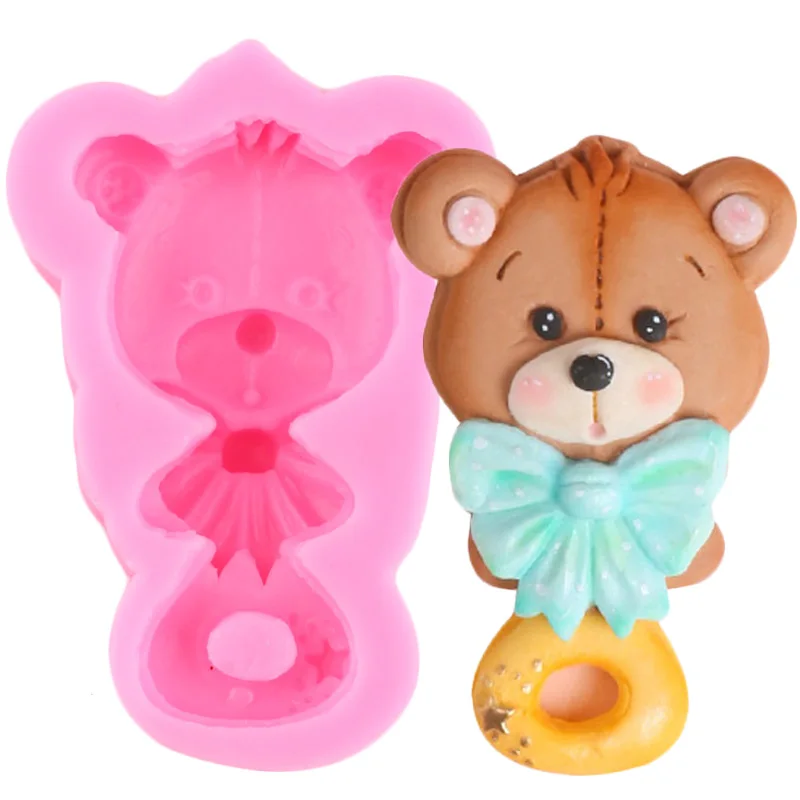 DIY Teddy Bear Silicone Mold Resin Animal Gift Chocolate Candy Fondant Decorate 