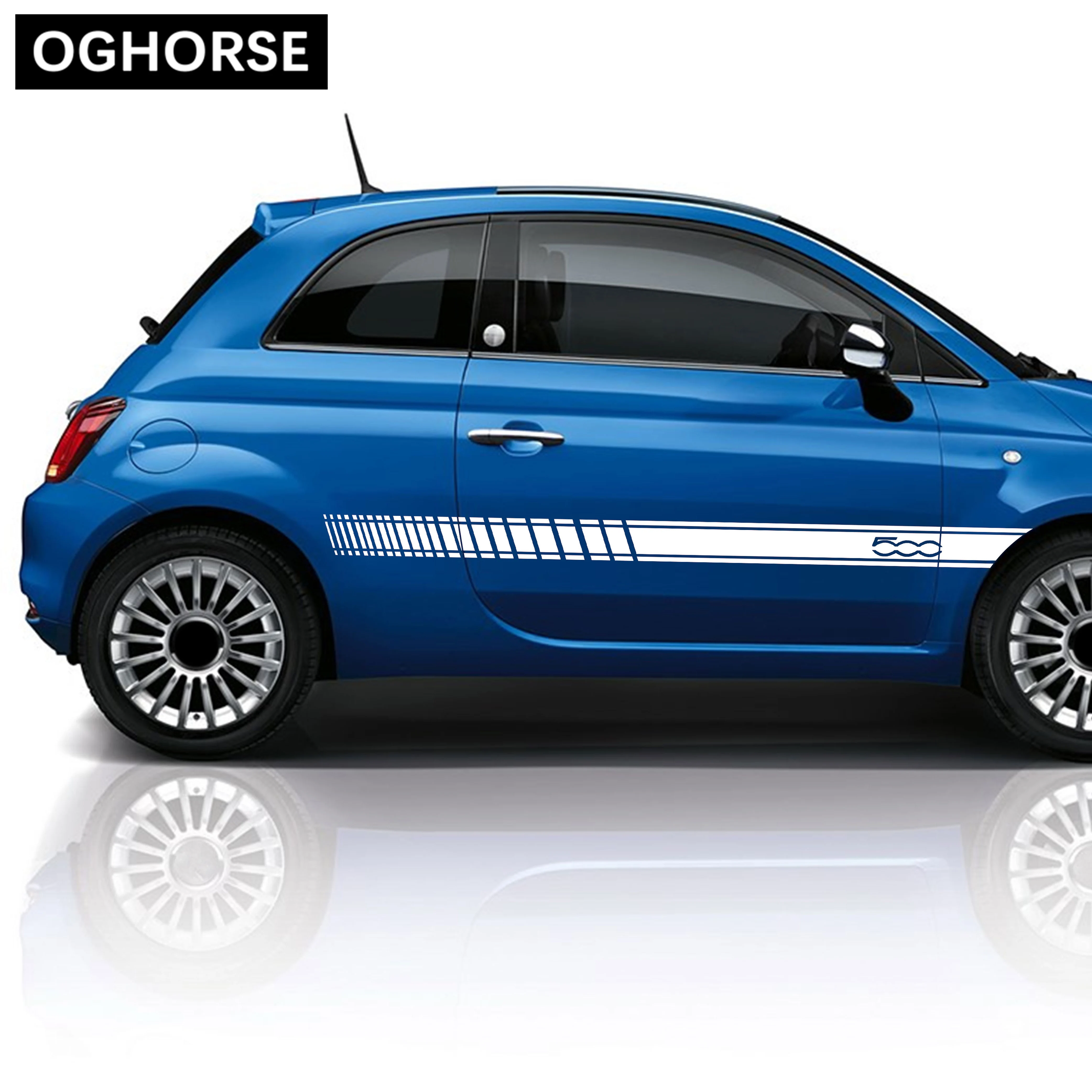 Car Styling Side Skirt Sticker Body Decor Racing Stripe Decal For Fiat 500 Bravo Palio Scorion Panda Doblo Ducato Accessories