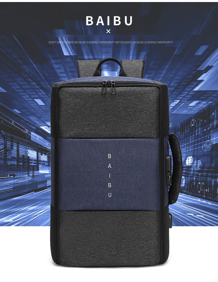 BAIBU, новинка, мужской рюкзак с usb-зарядкой, блокировка паролем, рюкзак для ноутбука, дизайнерский рюкзак, повседневный рюкзак, Mochila, Повседневная дорожная сумка для мужчин