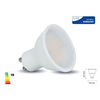 

V-TAC GU1010C Led lamp GU10 10W 1000LM 220V 110 degree warm white 3000K diffuser opal chips smd Samsung warranty 5 years SKU-878