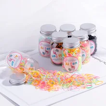 Консервированные детские одноразовые ультра-тянущиеся дубовые повязки для волос Детские маленькие карамельные цвета не повреждают аксессуары для волос маленькие H